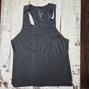 NIKE Aeroswift Singlet Small Mens Black White Dri Fit ADV Racing Running